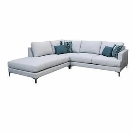 3 PC Sectional L Armless Chaise + Corner + RAF Love
